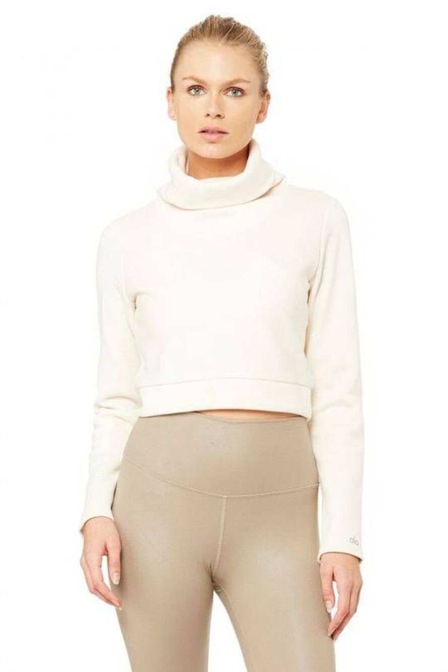 Alo Yoga Cream Fleece Crop Top XS